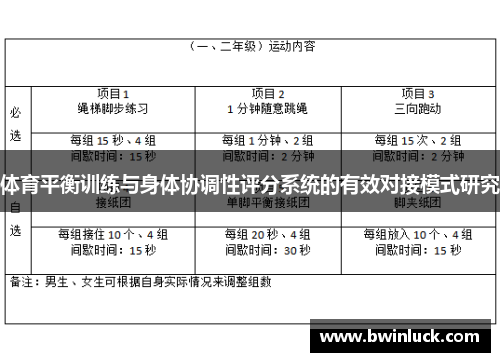 体育平衡训练与身体协调性评分系统的有效对接模式研究